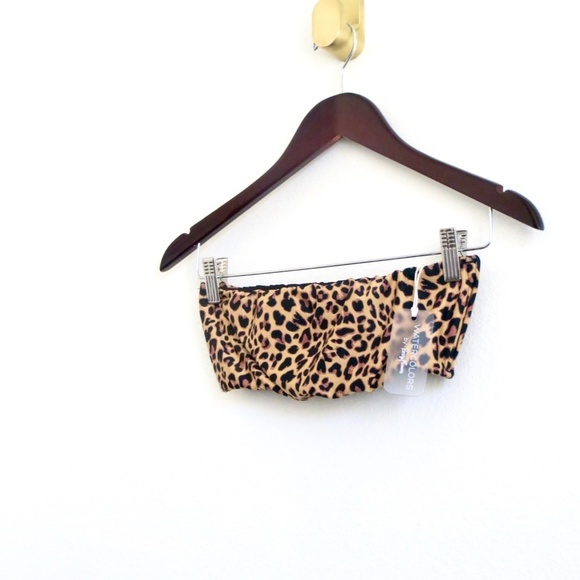 NEW! Kenny Flowers THE SAHARA Bandeau Bikini Top Leopard Print Brown Black SZ M - Picture 3 of 8